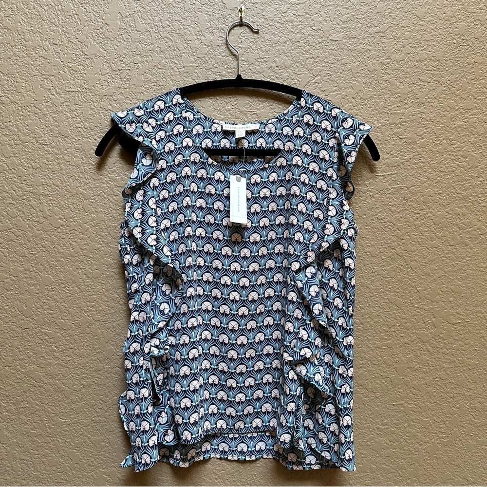 Paper Crown Blue and White Patterned Blouse